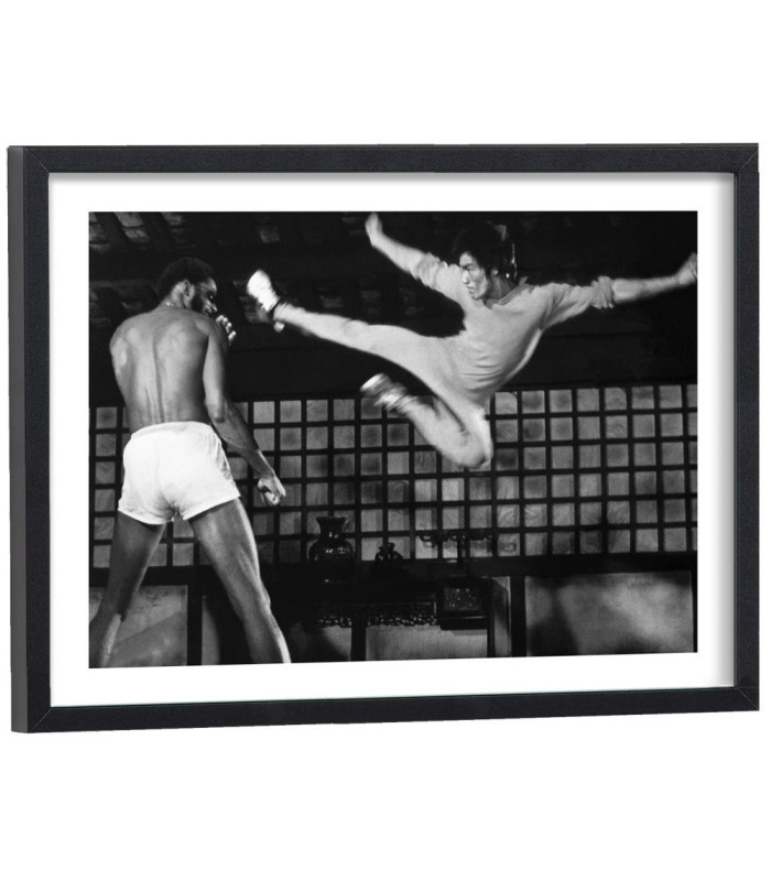 Tableau Bruce Lee noir et blanc