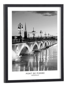 Affiche Bordeaux Pont de Pierre noir et blanc