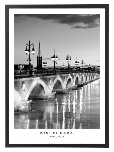 Tableau Bordeaux noir et blanc