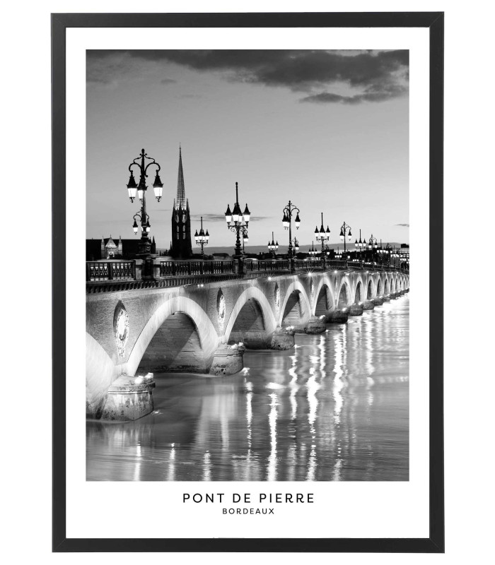 Tableau Bordeaux noir et blanc