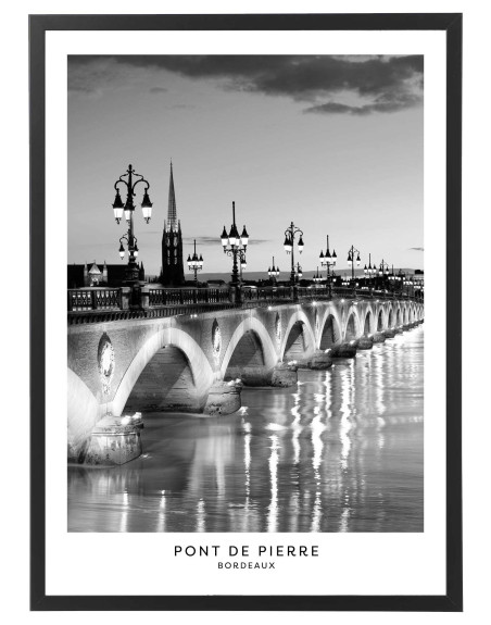 Tableau Bordeaux noir et blanc