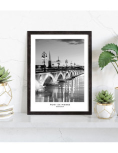 Affiche Bordeaux Pont de Pierre noir et blanc 2