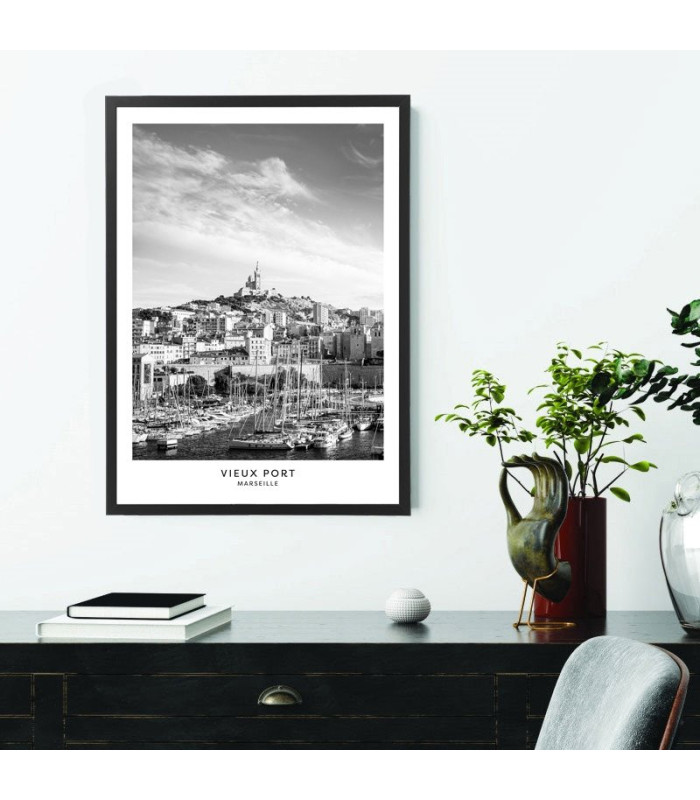  Affiche Marseille noir et blanc