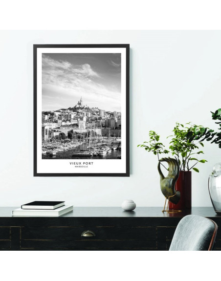  Affiche Marseille noir et blanc