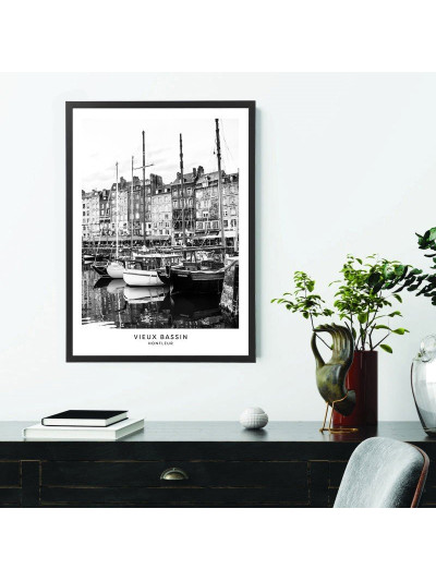  Affiche Honfleur noir et blanc