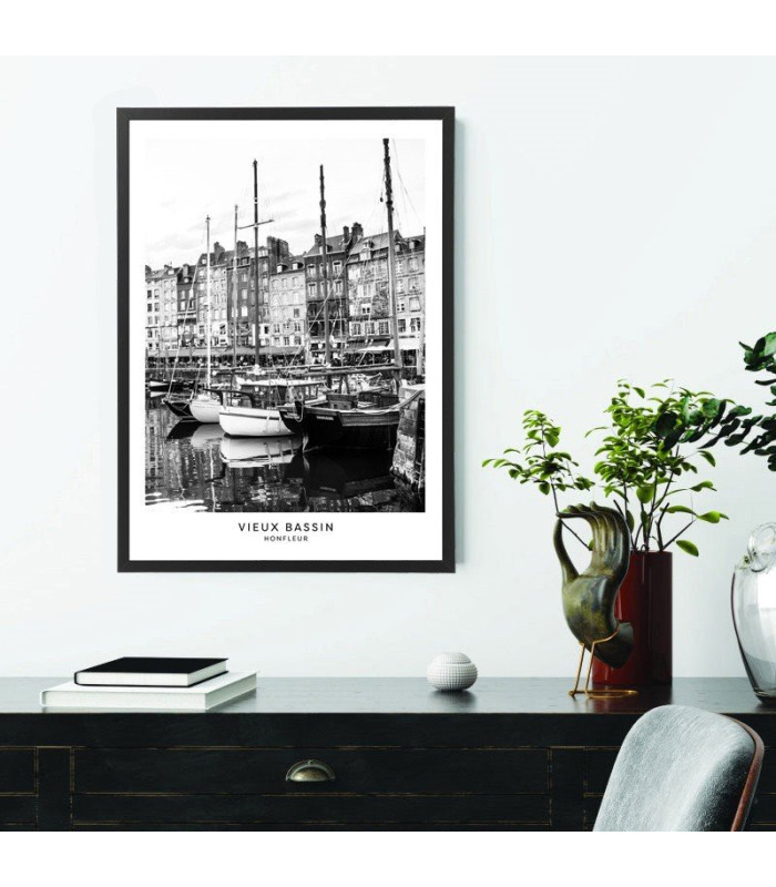  Affiche Honfleur noir et blanc