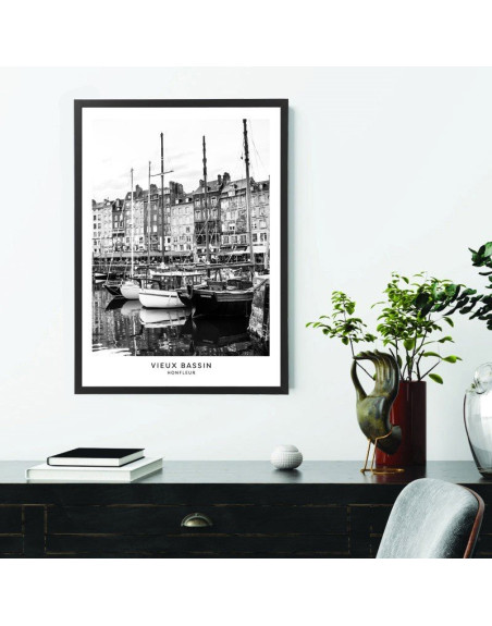  Affiche Honfleur noir et blanc