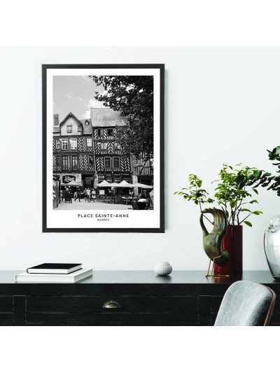  Affiche Rennes noir et blanc