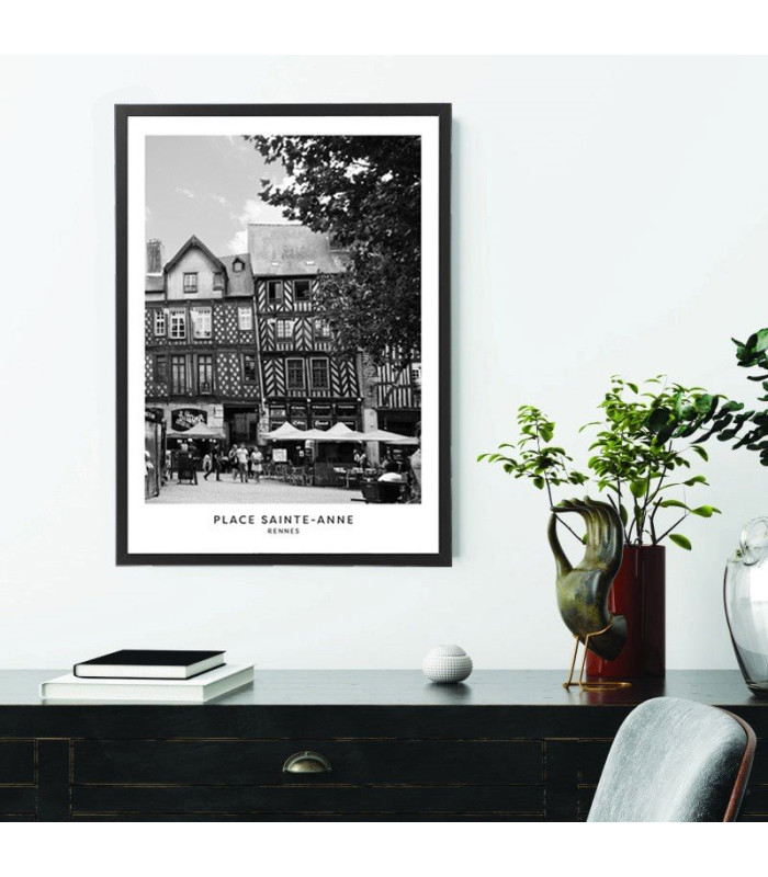  Affiche Rennes noir et blanc