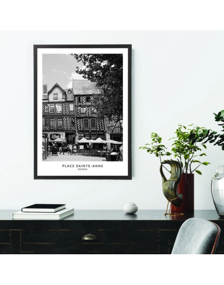  Affiche Rennes noir et blanc