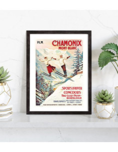 Affiche Chamonix Mont Blanc vintage 2