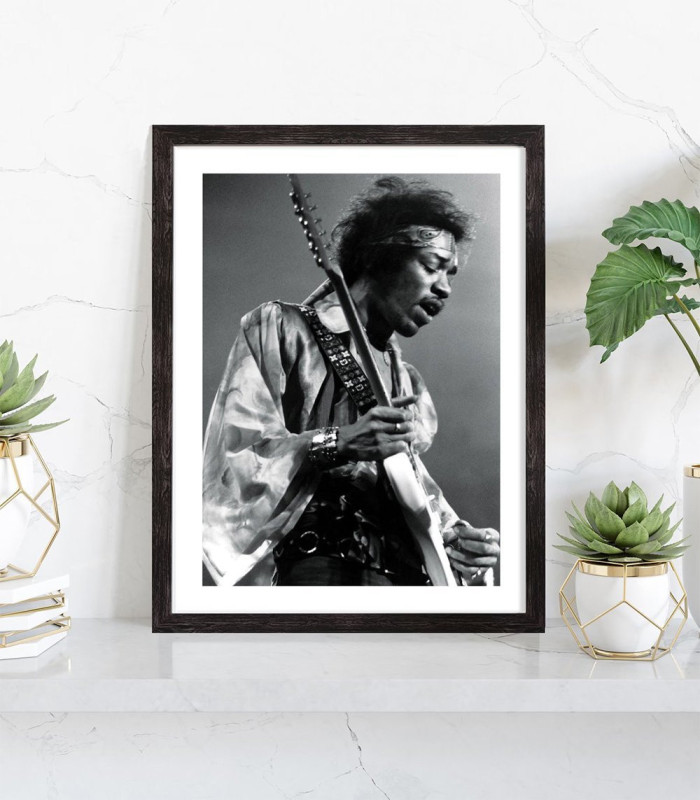  Affiche Jimi Hendrix noir et blanc