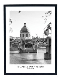 Affiche Toulouse Chapelle Saint Joseph noir et blanc