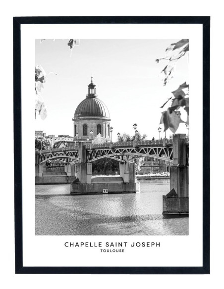 Affiche Toulouse Chapelle Saint Joseph noir et blanc
