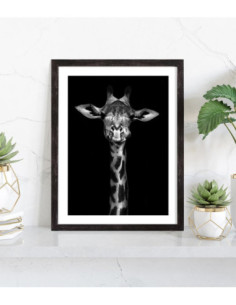 Tableau Girafe noir et blanc 2