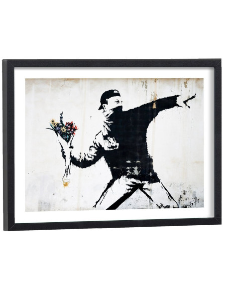 Affiche Banksy Manifestant - Tableau street art