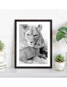 Affiche lion noir et blanc 2