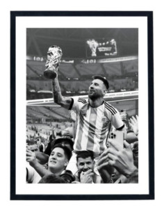 Tableau Leo Messi champion du monde Football affiche