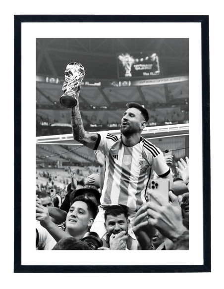 Tableau Leo Messi champion du monde Football affiche