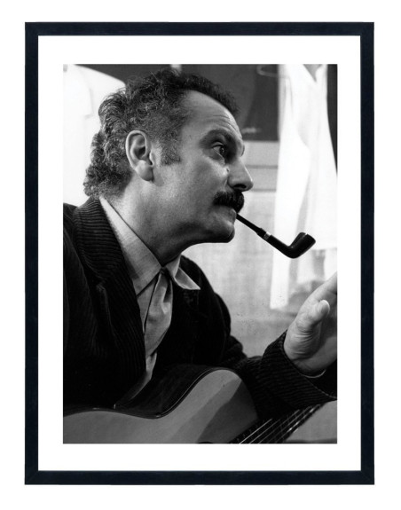 Tableau Georges Brassens - Affiche musique artiste français vintage