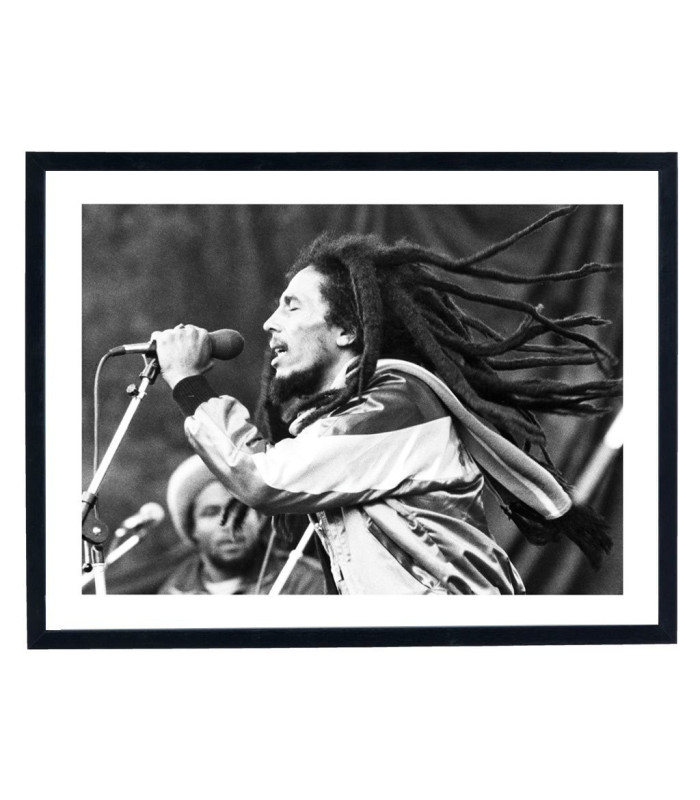 Tableau Bob Marley - Affiche chanteur noir et blanc
