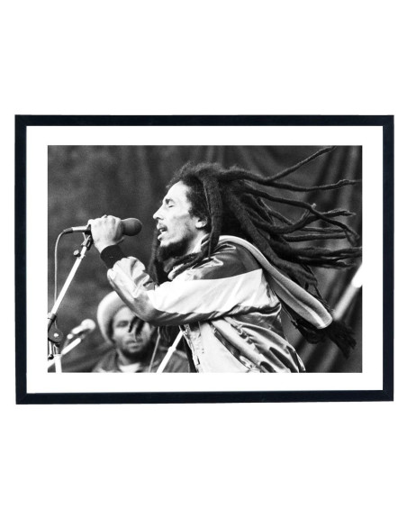 Tableau Bob Marley - Affiche chanteur noir et blanc
