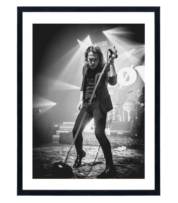 Tableau Julien Doré - Affiche concert noir et blanc