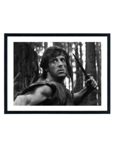 Tableau film Rambo - Affiche cinéma noir et blanc