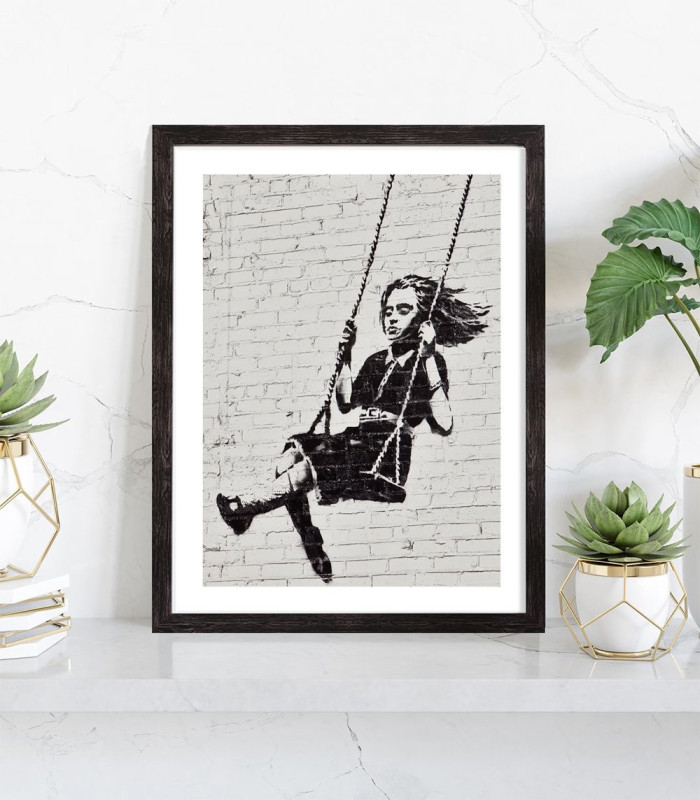  Affiche Banksy - Fille sur sa balançoire