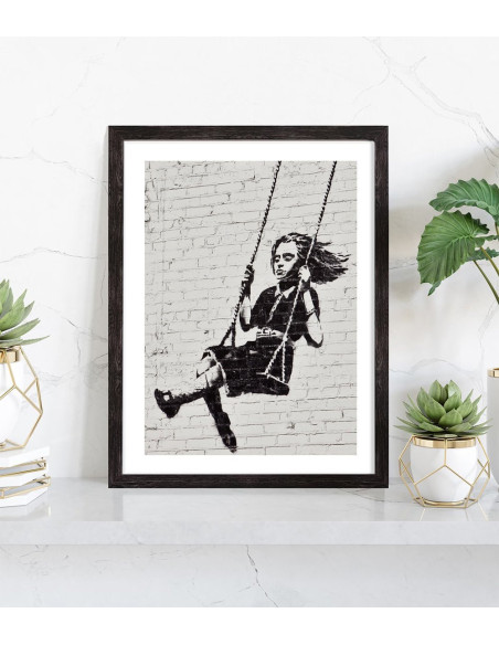  Affiche Banksy - Fille sur sa balançoire