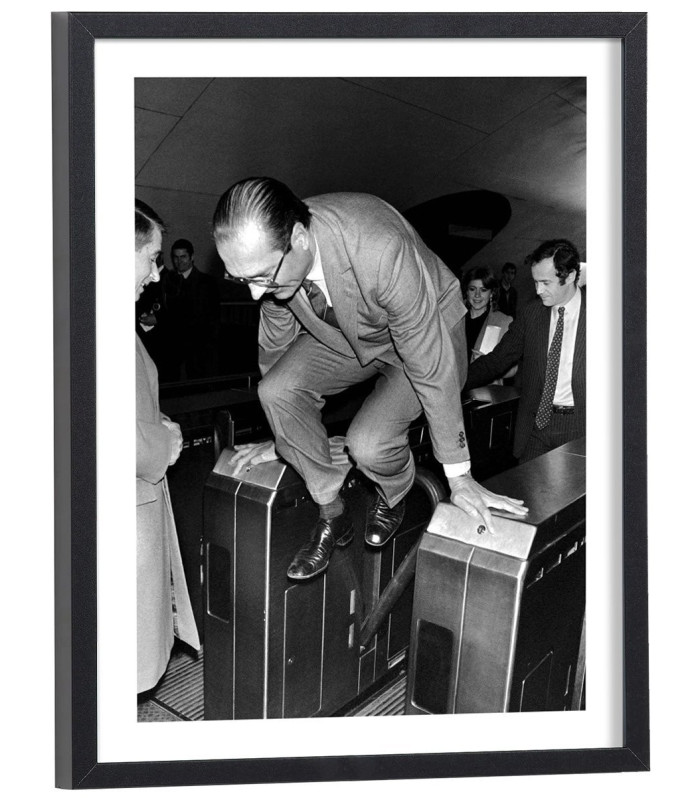 Tableau Jacques Chirac noir et blanc