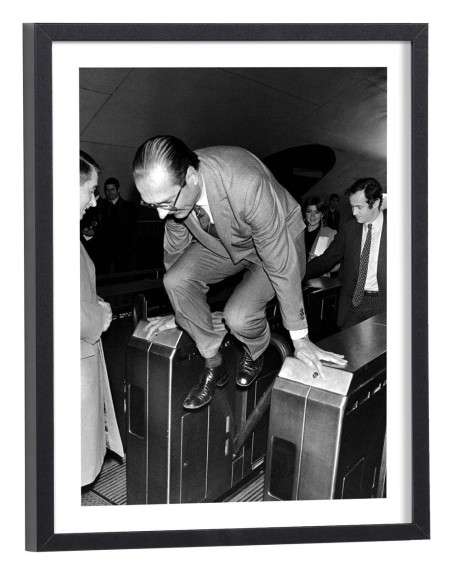 Tableau Jacques Chirac noir et blanc