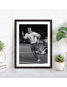 Tableau Ronaldo - Affiche football noir et blanc 2