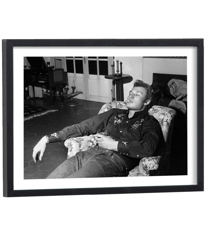 Affiche Johnny Hallyday cigarette