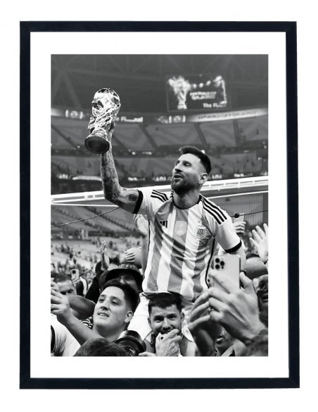Tableau Leo Messi champion du monde Football affiche