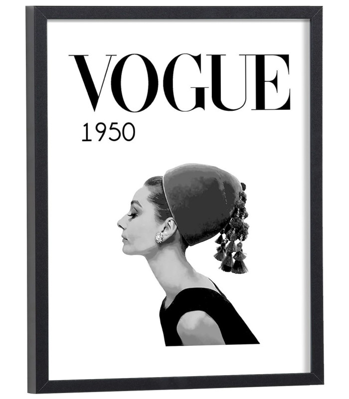 Tableau Vogue 1950 noir et blanc