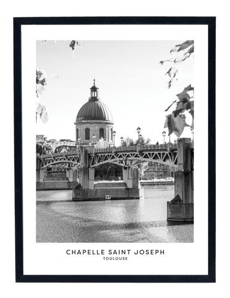 Affiche Toulouse Chapelle Saint Joseph noir et blanc