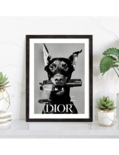Tableau Dior chien revolver 2