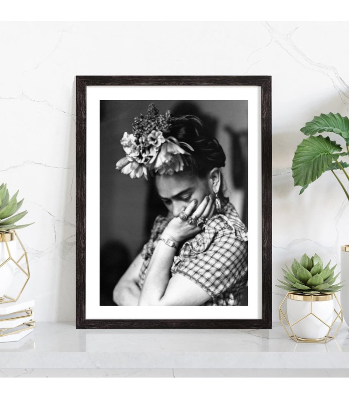 Affiche Frida Kahlo noir et blanc