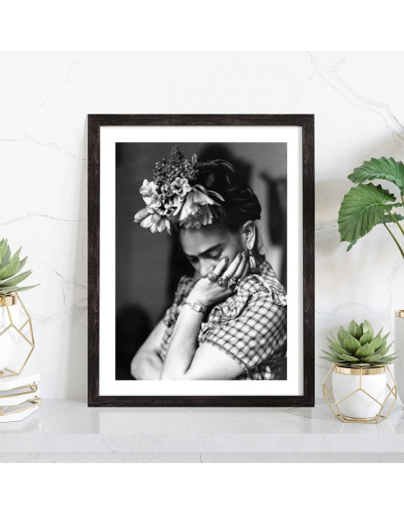  Affiche Frida Kahlo noir et blanc