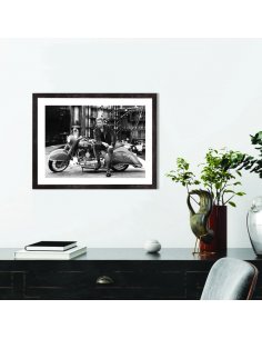 Tableau Johnny Hallyday - Affiche Moto noir et blanc 2