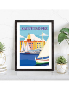 Affiche Saint-Tropez vintage 2