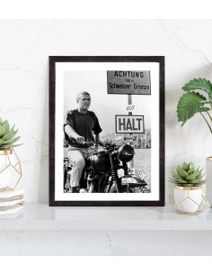 Affiche Steve McQueen en moto dans "La grande évasion" 2