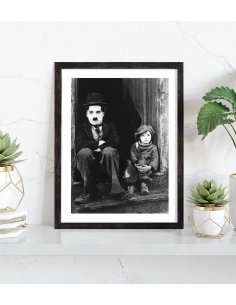 Affiche Charlie Chaplin The Kid - Tableau noir et blanc 2