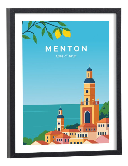 Affiche Menton vintage