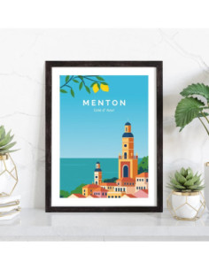 Affiche Menton vintage 2
