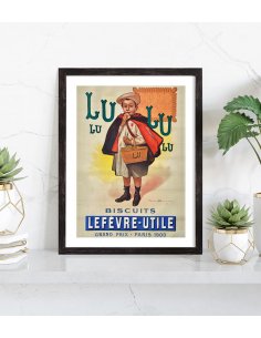 Affiche publicitaire Petit Lu vintage 2