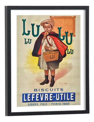 Affiche publicitaire Petit Lu vintage