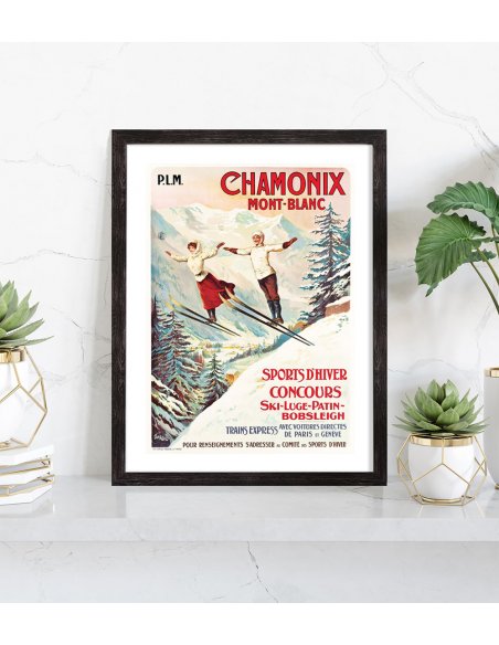 Tableau Chamonix Mont Blanc vintage