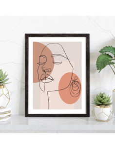 Tableau Abstrait visage femme rose 2
